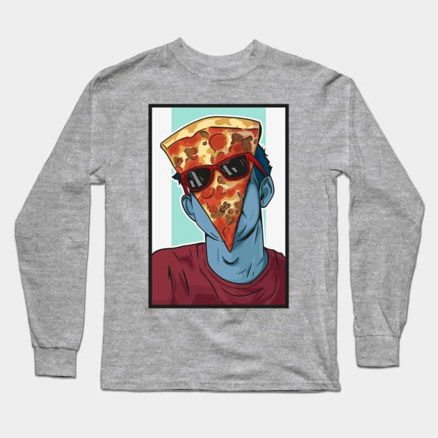 Pizza face Long Sleeve T-Shirt by PaperHead